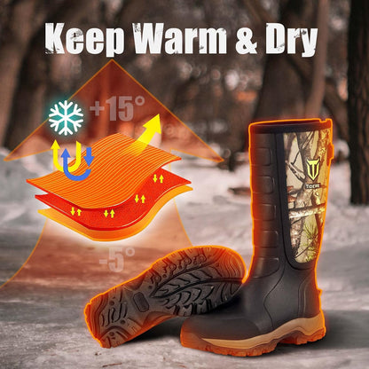 Durable TIDEWE hunting boots with neoprene uppers, anti-snake bite material, and deep tread for outdoor adventures.