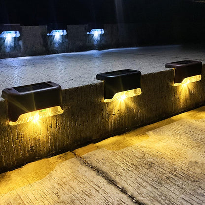 LightOutdoor, 16/pcs LED Solar Lamp Path Stair Outdoor Waterproof Wall Light Garden Landscape Step Stair Deck Lights Balcony Fence Lights