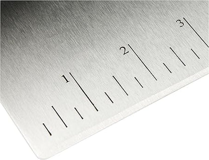 Basics Multi-Purpose Stainless Steel ScraperChopper with Contoured Grip, 6.1 inch, Black, Silver