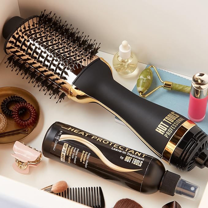 Hot Tools 24K Gold One-Step Hair Dryer & Volumizer Style & Dry, Professional Blow with Ease