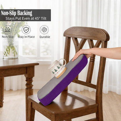 Dining Chair Cushions Set of 2-2" Thick High-Density Foam Chair Pads with Ties and Non-Slip Bottom, Removable Washable Cover for Dining and Kitchen, 17"x16", Purple