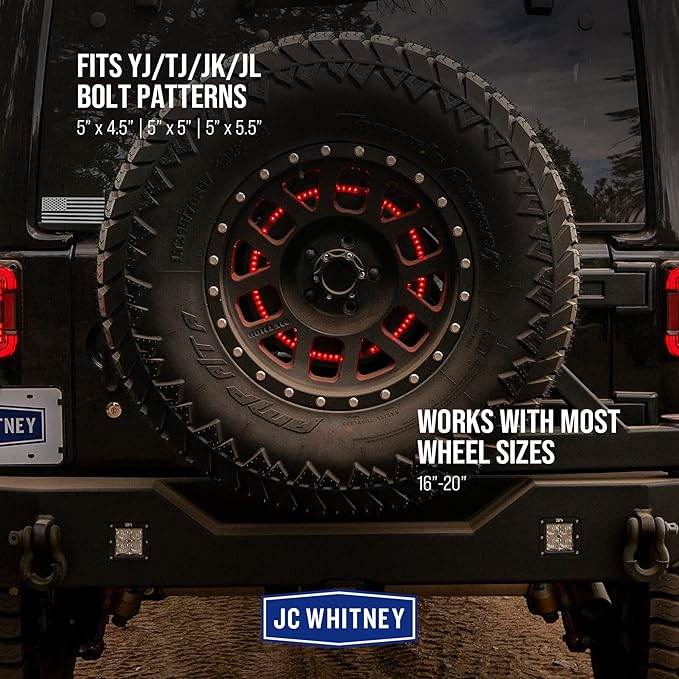 Replacement Third Brake Light LED 5 X 4.5 In. 5 X 5 In. and 5 X 5.5 In. Bolt Patterns fits 1987-2021 Jeep Wrangler (Tj Body)