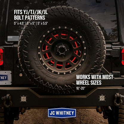 Replacement Third Brake Light LED 5 X 4.5 In. 5 X 5 In. and 5 X 5.5 In. Bolt Patterns fits 1987-2021 Jeep Wrangler (Tj Body)