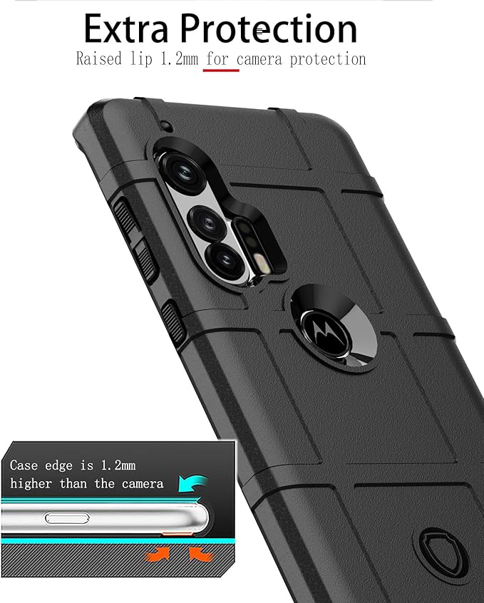 Moto Edge Case,ZYZX Heavy Duty Shockproof Military Grade Drop Tested Protective Phone Case Hybrid Heavy Duty Impact Shock Resistant Soft TPU Bumper Cover for Motorola Moto Edge Plus HD-Green