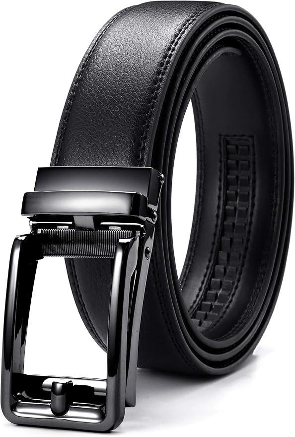 CHAOREN Ratchet Belt Replacement Strap 1 3/8”, Leather Belt Strap for 40MM Slide Click Buckle