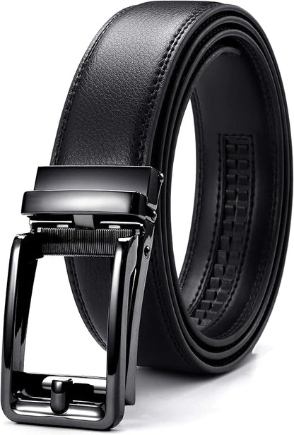 CHAOREN Ratchet Belt Replacement Strap 1 3/8”, Leather Belt Strap for 40MM Slide Click Buckle