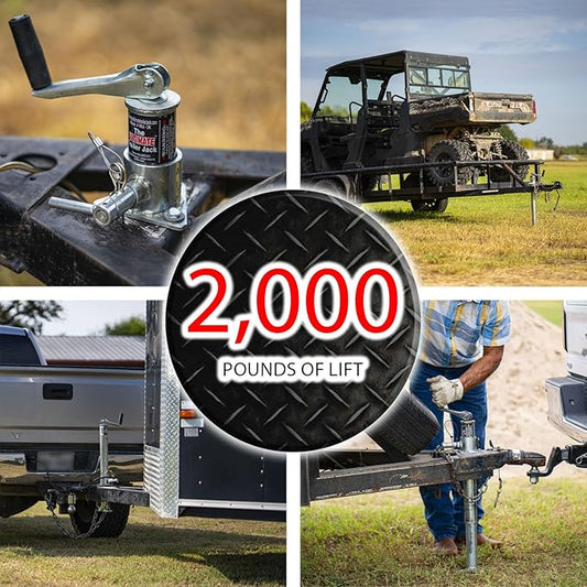 Fastest Jack on The Market - 2000lb Top-Wind No-Crank Tongue Jack for Boat, RV  Utility Trailers USA Owned