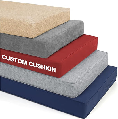 Custom Size Bench Cushion,Custom Bench Cushion for IndoorOutdoor Furniture,Durable Outdoor Waterproof Seat Cushions,Comfortable and Highly Resilient Patio Furniture Cushion