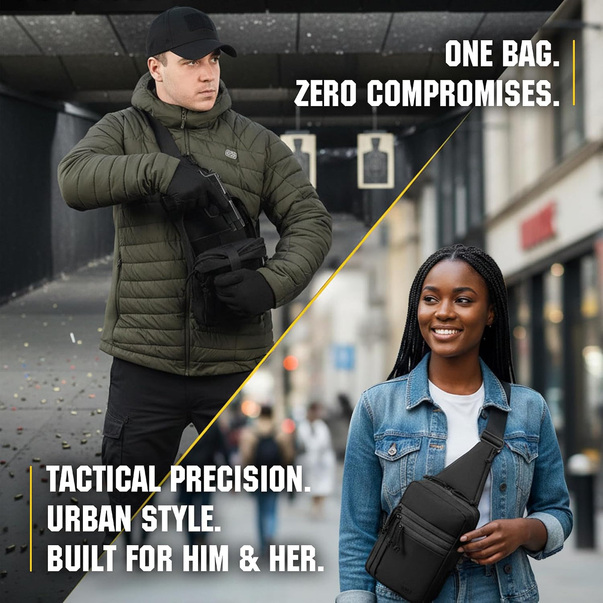 M-Tac CCW Sling Bag for Men & Women - EDC Shoulder Bag Tactical - Crossbody Concealed Carry Bag - Mens Chest Pack