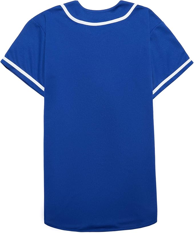 EALER BJ80 Series Mens Baseball Jersey Button Down Shirts Short Sleeve Hipster Hip Hop Sports Uniforms