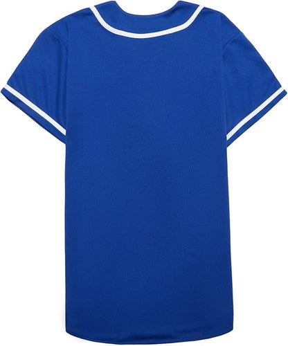 EALER BJ80 Series Mens Baseball Jersey Button Down Shirts Short Sleeve Hipster Hip Hop Sports Uniforms