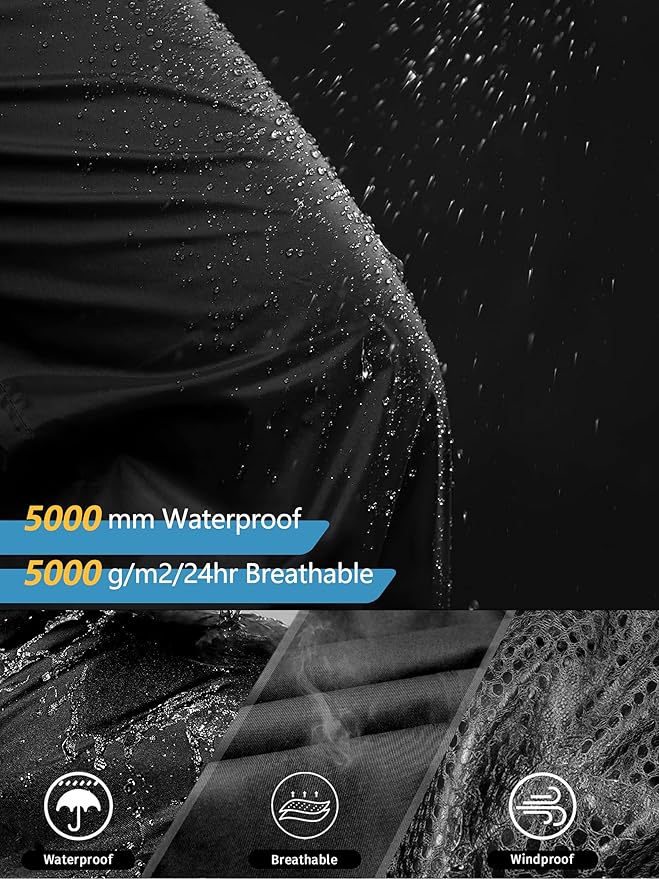 Men's Rain Pants, Waterproof Lightweight Outdoor Trousers for Hiking Fishing Windproof Rain Over Pants