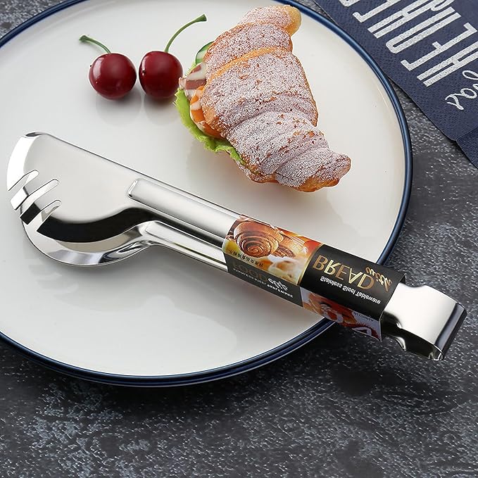 Tongs For Cooking - Heat Resistant 600 Degrees Stainless Steel Kitchen Tong,Heavy Duty Metal Locking Tongs - Perfect for Food,Salad and BBQ set of 2(Tongs For Cooking(Glove white style)-2 pack)