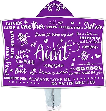Hexagram Aunt Gifts for Women, Aunt Gifts from Niece, Auntie Gift Ideas, Best Aunt Ever Gifts Wearable Blanket, Aunt Gifts from Nephew Soft Flannel Wearable Blankets