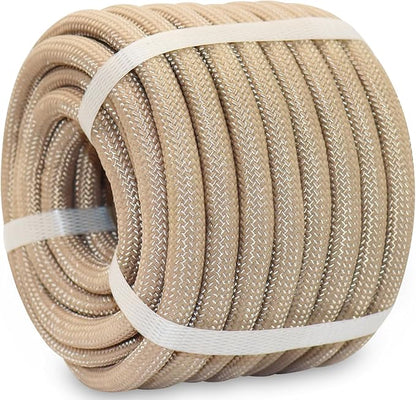 Braided Polyester Rope 12 in x 50 ft Heavy Duty Rope - Strong Outdoor Rope for Tree Work Swing Pulling Sailing Camping Nautical (Brown)