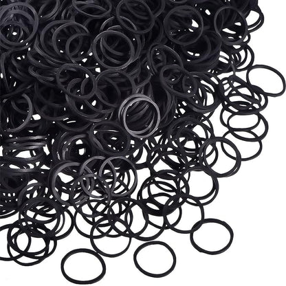 Hicarer 1000 Mini Rubber Bands Soft Elastic Bands for Kid Hair Braids Hair (Black)