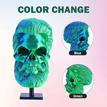 ERYONE Silk Dual Color Filament PLA 3D Printer 1.75mm - 0.03mm, Coextrusion Filament PLA Shiny Filament 1kg(2.2lbs), Blue Green
