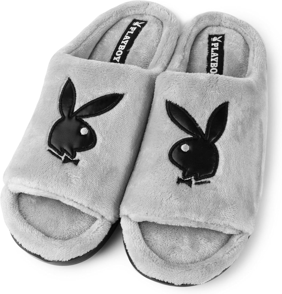 Playboy Unisex Adult Adjustable Cozy Plush Velour Memory Foam Indoor Outdoor Soled Slipper in Sizes S-xl