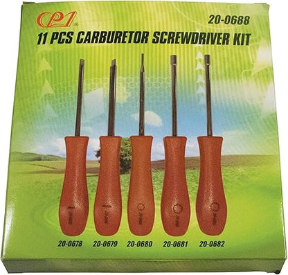 Stens Carburetor Adjustment Tools, 11 Piece Adjustment Screwdriver Kit, ea, 1