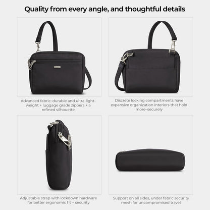 Travelon crossbody bag with anti-theft security, RFID blocking, and roomy main compartment for safe, organized essentials. Check it out on - you won't regret it!
