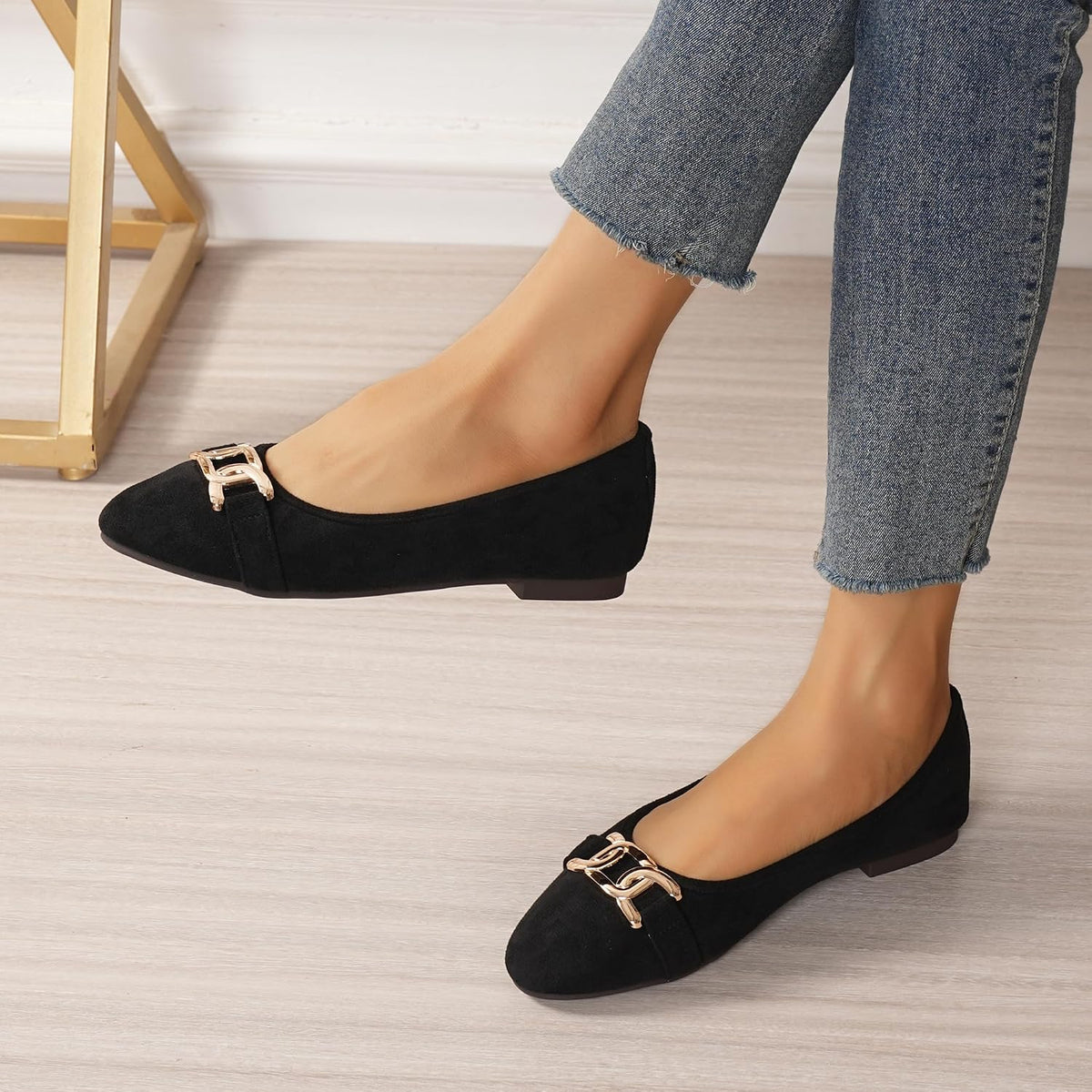 Women's Round Toe Ballet Shoes Flats Comfortable Ballerina Shoes Slip On Work Flats for Walking, Driving, Dressy