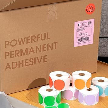 Spartan Industrial 2.25" X 1.25" Direct Thermal White Labels  Perforated Barcode Address Stickers - Works with Rollo, Zebra, MUNBYN Desktop Printers - 2 Rolls, 1000Roll