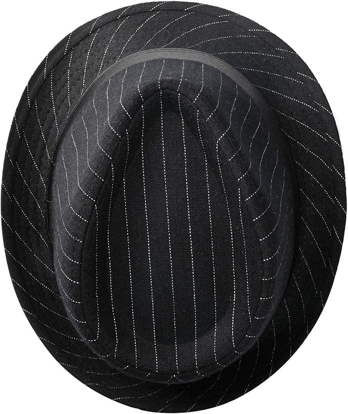 FALETO Unisex Classic Manhattan Structured Gangster Trilby Fedora Hat