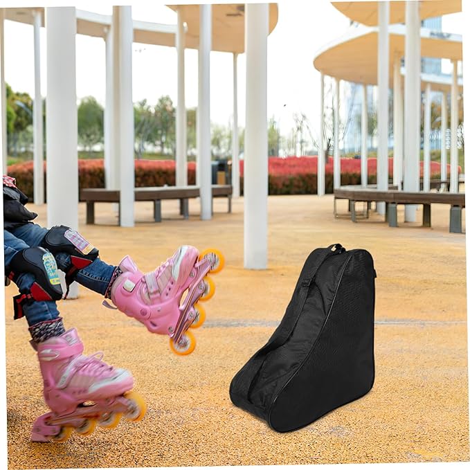 Skate Bag for Roller Skates Storage Pouch Zippered Skating Shoe Holder for Ice Skates and Inline Skates Comfortable and Easy to Clean Design