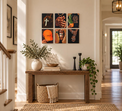 6pcs Black man Canvas Wall Art Black Man Trend Luxury Street Painting Pictures Decor Fashion African American Posters Prints Artwork for Living Room Bedroom Scene Home Decoration Unframe