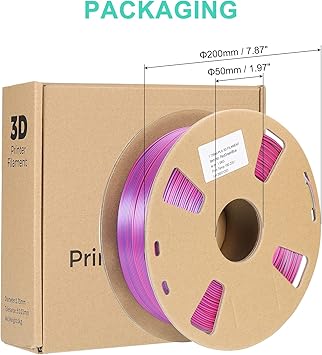 PATIKIL 3D Printer Filament, 1.75m 1KG, Tri-Colors Red Blue Green Changing PLA Filament Silk Magic PLA Filament 1.75 -0.02mm 1kg2.2lbs