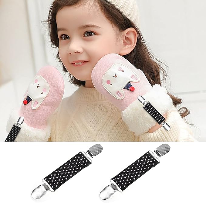 Eco-Fused Mitten Clips and Hat Clip - Never Lose Mittens, Gloves, Beanie Caps Again - Strong Clips for Secure Attachment