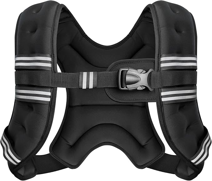 8LB Weighted Vest for Women & Men with Reflective Stripe and Adjustable Buckle, Comfortable & Durable Rucking Vest for Walking, Running & Strength Training