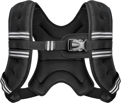 8LB Weighted Vest for Women & Men with Reflective Stripe and Adjustable Buckle, Comfortable & Durable Rucking Vest for Walking, Running & Strength Training
