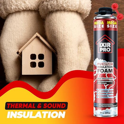 Spray Foam Insulation, 18 Pack x 30 oz, Expanding Foam Sealant Spray High Density Closed Cell Spray for Walls, Attic, Ceiling, Windows, Heat & Sound Control, Energy Saver, Seal Cracks & Gaps