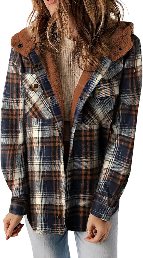 Warm, versatile plaid shacket from Dokotoo perfect for all-season style.