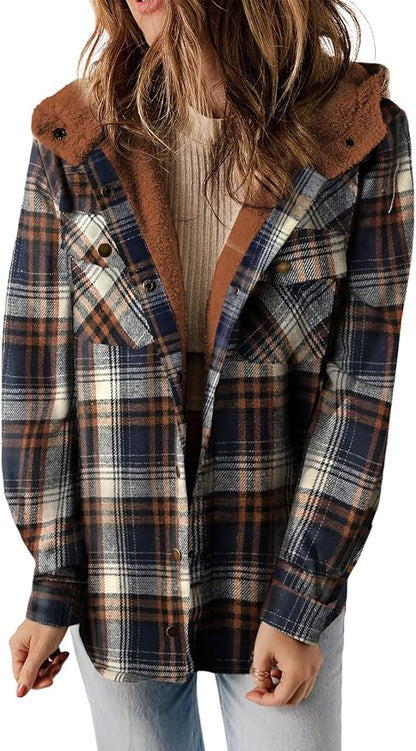 Warm, versatile plaid shacket from Dokotoo perfect for all-season style.