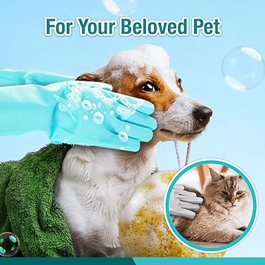 Dog grooming gloves for bathing,Dishwashing gloves with bristles for any task Ideal for cleaning the entire house.