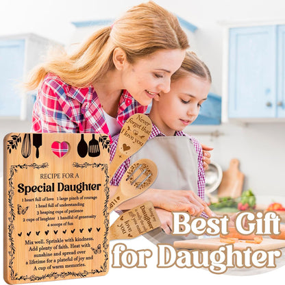 Gifts for Daughter - "Recipe for a Special Daughter" 4PCS Cutting Board Set
