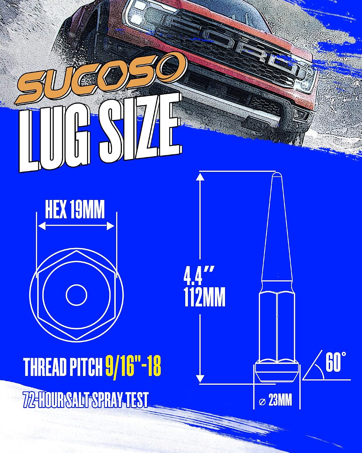 9/16-18 Spike Lug Nuts for 1994-2011 Dodge Ram 2500 3500, 2002-2010 Ram 1500, 1988-1997 Ford F250 F350, 2004-2009 Durango, 32PCS Spiked Lug Nuts 9/16-18 Chrome with Socket Key for Aftermarket Wheel (comes with silver key)
