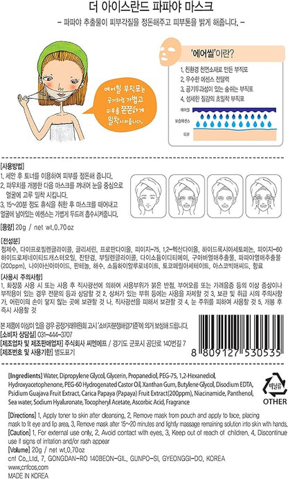 Mishe Papaya Iceland Glacial Water Sheet Mask