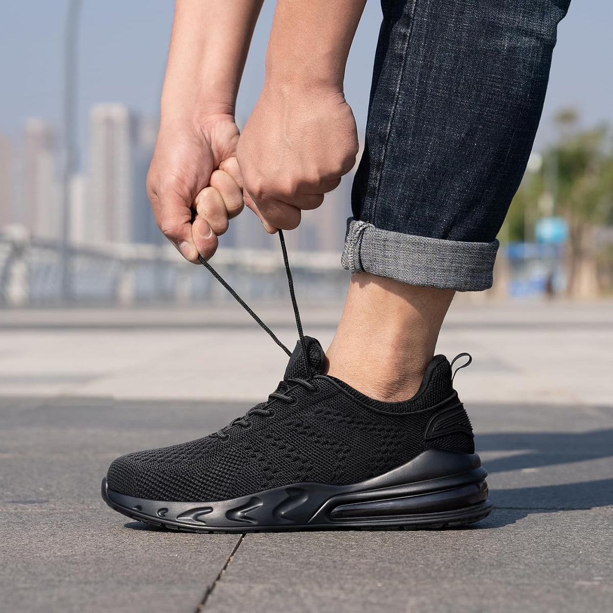 Lightweight, water-resistant work sneakers with superior slip resistance and all-day comfort for job site or everyday wear.