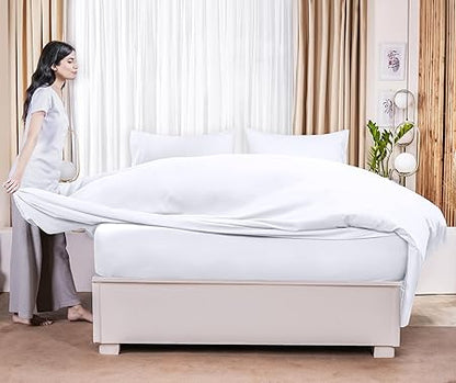 Utopia Bedding Flat Sheet - 1 Pack (Queen, White) - Soft Brushed Microfiber Fabric - Shrinkage  Fade Resistant Top Sheet - Easy Care Bed Sheet