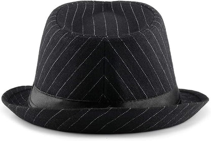 FALETO Unisex Classic Manhattan Structured Gangster Trilby Fedora Hat