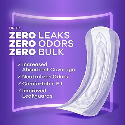 Always Discreet Adult Incontinence Pads for Women, Moderate Absorbency, Long Length, Postpartum Pads, Up to 100 Bladder Leak Protection, 54 Count (Packaging May Vary)