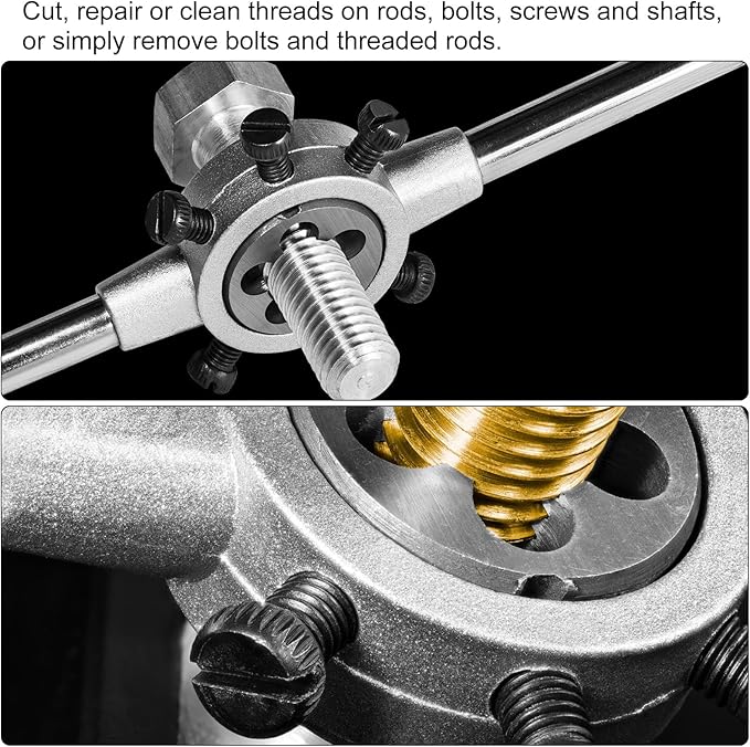 uxcell Die Stock Handle Wrench, for Metric M27-M36 (Metric) / 1-1/16"-1-7/16" (UNC/UNF) / 65mm OD Round Dies, 65mm x 25mm Threading Die Holder with Plastic Handle