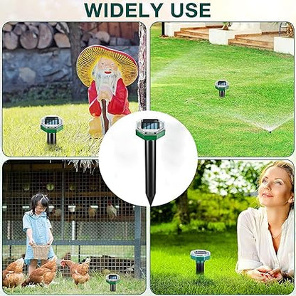 Snake Repeller Outdoors Camping, Ultrasonic Waterproof Vole Mole Repellent Solar Powered, Soinc Gopher Groundhog Chipmunk Repellent for Lawn Garden, Square 1 Pack