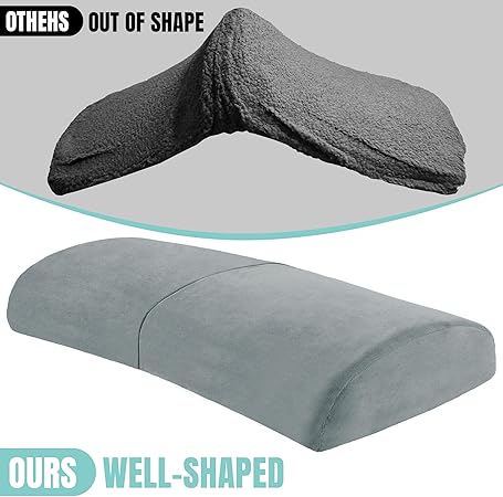 ROYALAY Recliner Leg Rest Cushion with Adjustable Straps Memory Foam Under Knee Pillow for Foot Elevation, Half Moon Leg Pillow Foldable Bolster Pillow for Waist Back Neck Reduce Pressure,Gray