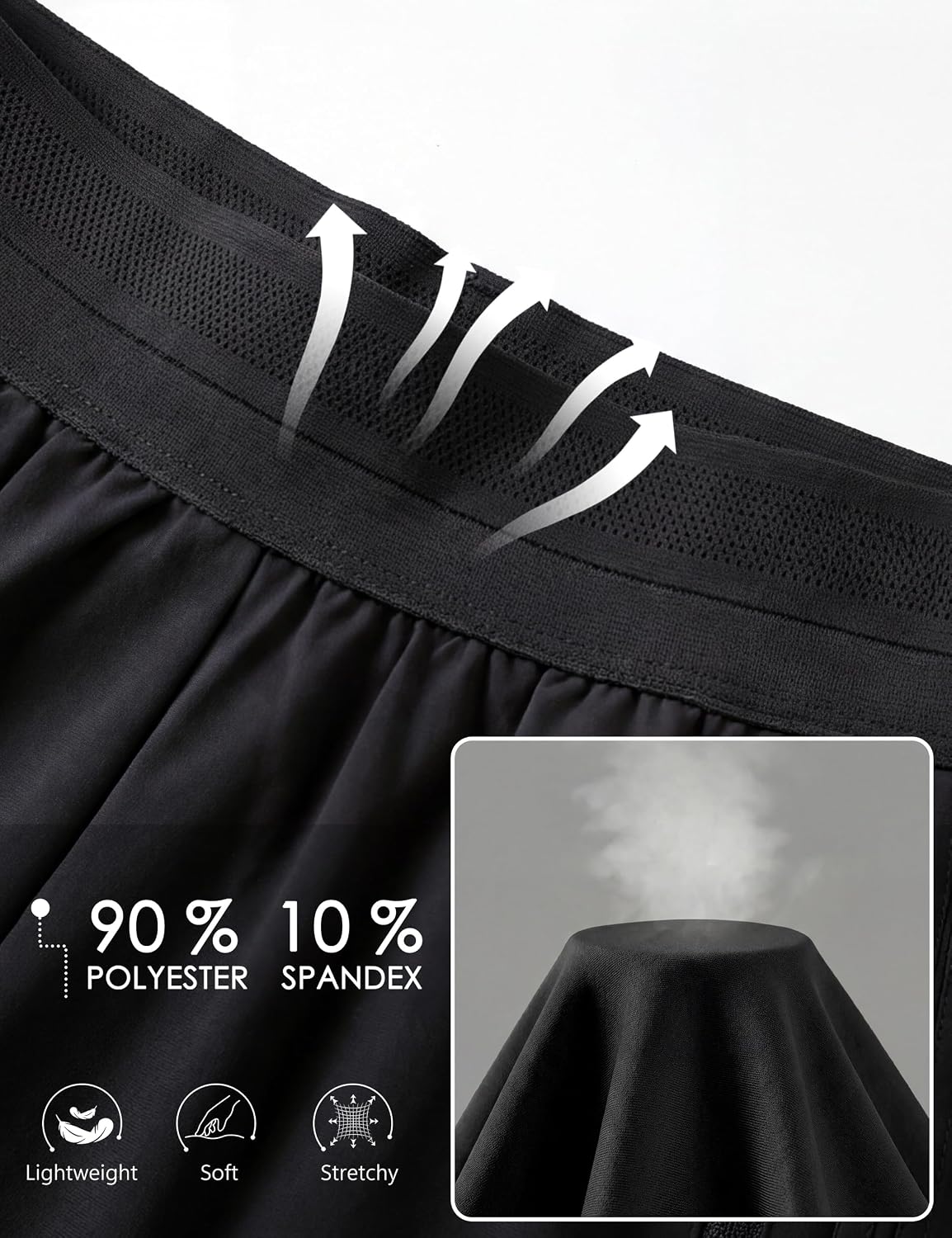 Large, BMJL Womens Workout Shorts Running 2.5" Black High Waisted Athletic Gym Shorts Lounge Summer 2 Pockets .