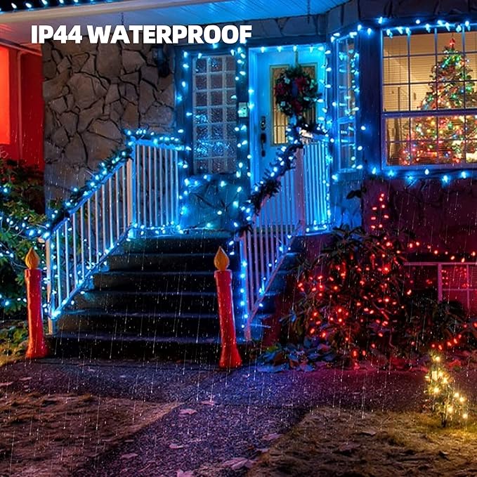 TW SHINE Red Christmas Lights, 20FT 100 Count Incandescent Christmas Mini Tree String Lights, Waterproof Christmas Decorations for Outdoor Indoor Xmas Patio Home Party Garden Yard Decor