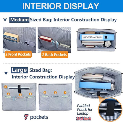 ABAMERICA Nurse Bags for Work: Multiple Pockets, Waterproof, Organizing Zip Top Clinical Bag for Nursing Students
